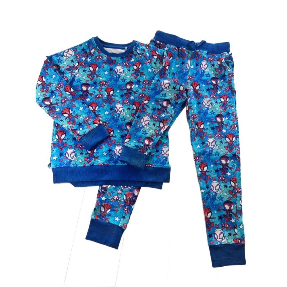 Little Snuggles Spidey and Friends Kids 7-8Bl ue Bamboo Cotton Jogger Set Marvel